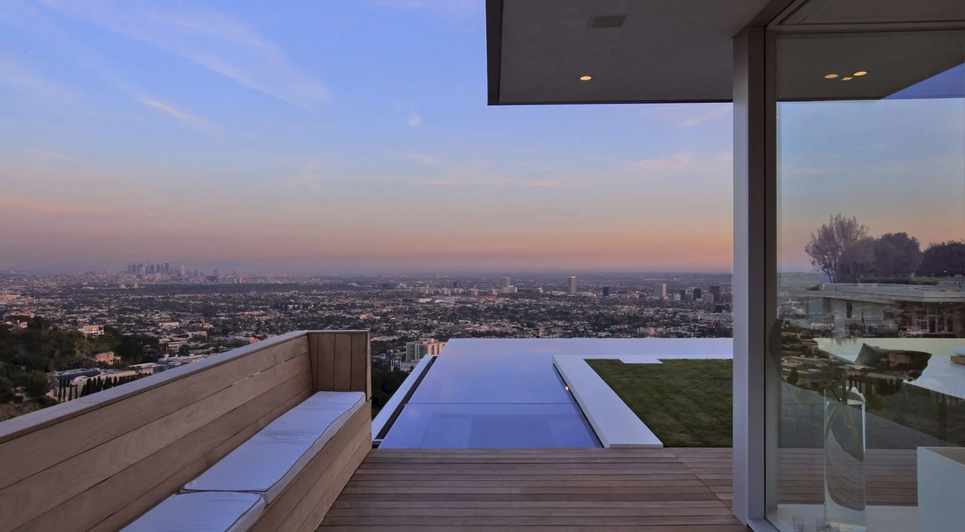 Pool and deck overlooking Los Angeles